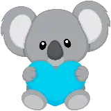 چاپ قاب موبایل و گوشی عکس کوالا کارتونی با قلب آبی خوشرنگ و کیفیت بالا
