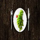 چاپ قاب موبایل و گوشی دانلود عکس ظرف غذا و قاشق و چنگال و میوه ی انگور سبز 