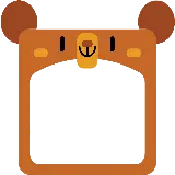 چاپ قاب موبایل و گوشی PNG برای نوشتن متن با کادر خرس قهوه ای مهربون