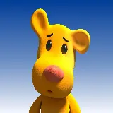 چاپ قاب موبایل و گوشی عکس خرس زرد انیمیشنی غمگین با کیفیت مناسب پروفایل تلگرام