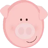 چاپ قاب موبایل و گوشی عکس پرکاربرد سر خوک صورتی بچه گانه ناز برای کارهای گرافیکی