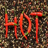 چاپ قاب موبایل و گوشی عکس پس زمینه جالب از فلفل دیزاین شده به شکل کلمه هات hot