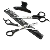 چاپ قاب موبایل و گوشی عکس png لوازم آرایشگری شامل قیچی و شانه مو 