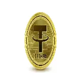 چاپ قاب موبایل و گوشی عکس سکه طلا با طرح لوگو تتر Tether با زمینه سفید 