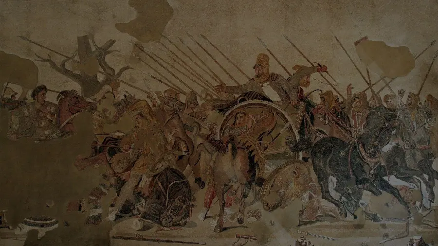 عکس صحنه مبارزه نقاشی شده از اسکندر کبیر