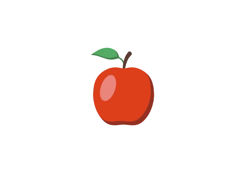 PNG نقاشی سیب قرمز
