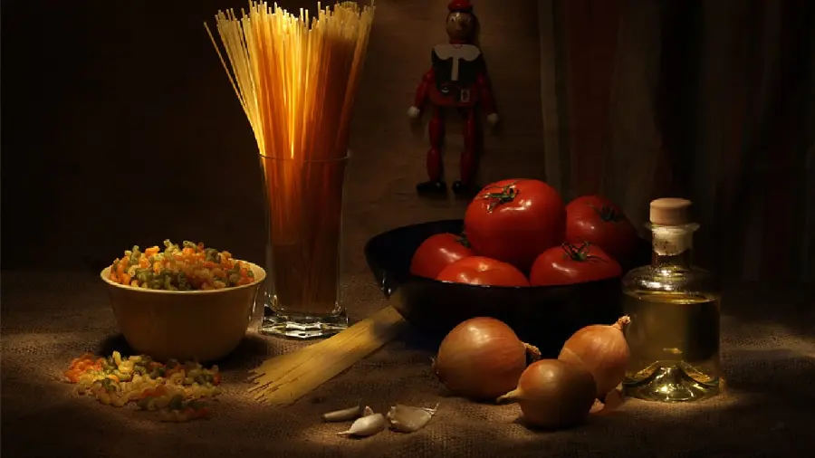 تصویر زمینه از مواد خام به غذاهای ایتالیایی با کیفیت بالا برای دسکتاپ آشپزها