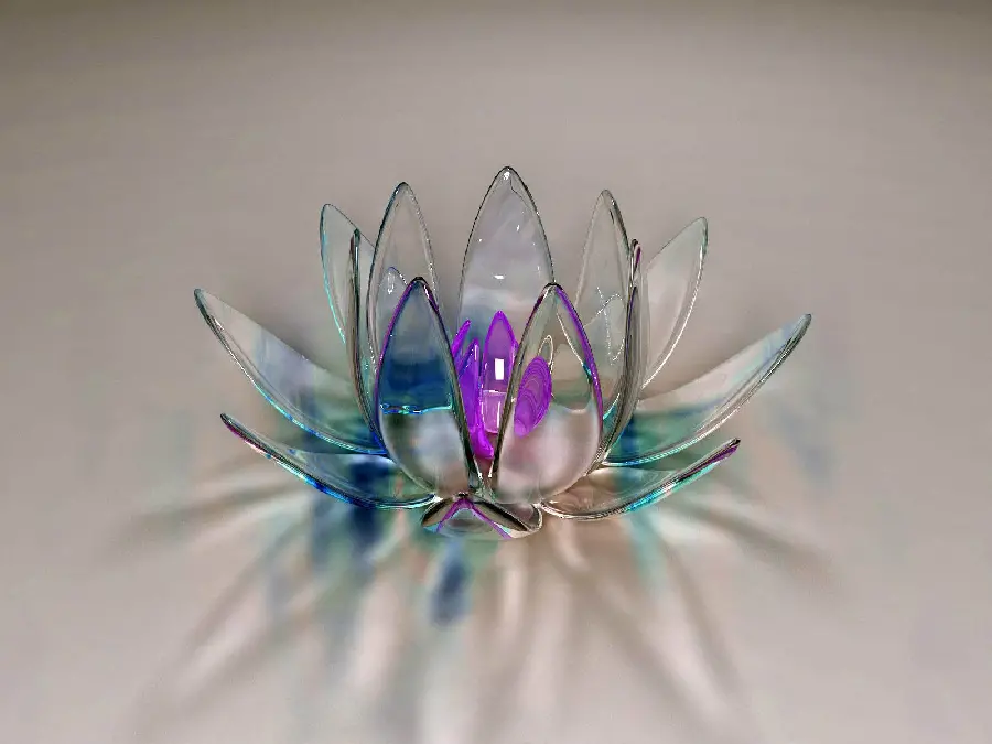 هنر شیشه کاری ساخت گل نیلوفر شیشه‌ای