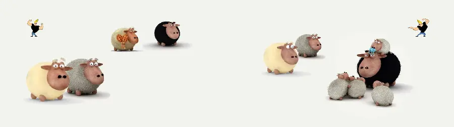 تصویر گوسفندهای انیمیشنی مختلف با کیفیت بالا