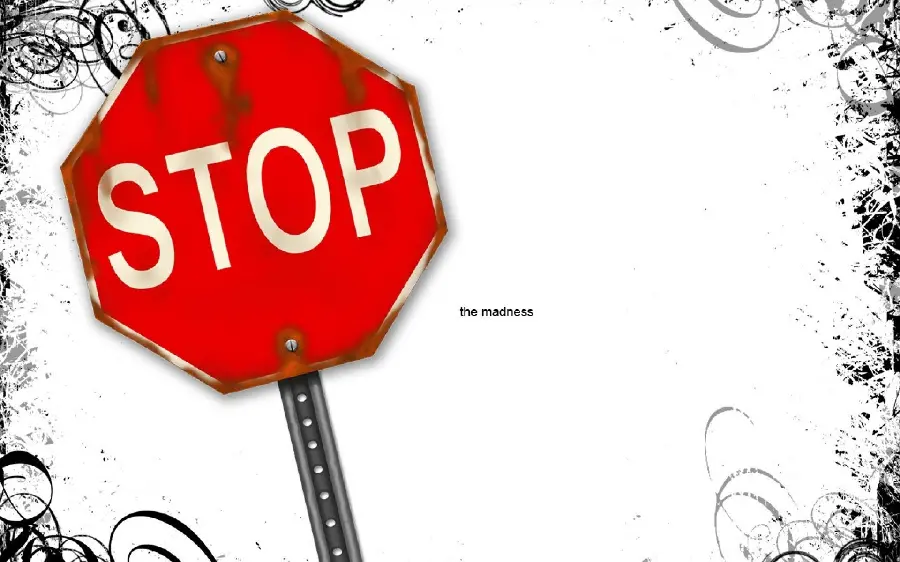 والپیپر تابلو ایست از علائم مهم در رانندگی