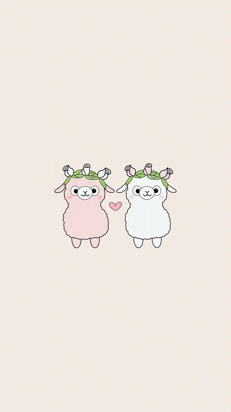 نقاشی گوسفندهای زوج برای والپیپر گوشی آیفون و سامسونگ
