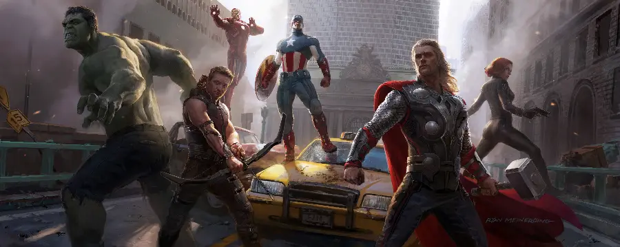 والپیپر نمایشگر دوگانه از فیلم‌معروف Avengers یا انتقام جویان