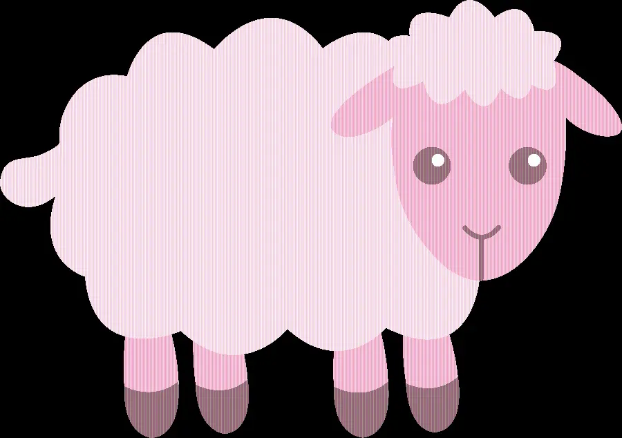 نقاشی ساده از گوسفند صورتی برای چاپ و نوشتن متن