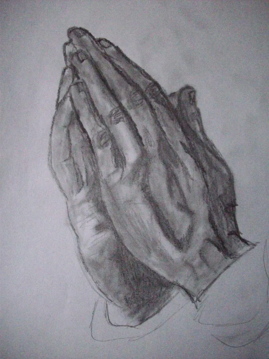 نقاشی با مداد دست های دعا کننده دانلود تصویر با کیفیت بالای hd