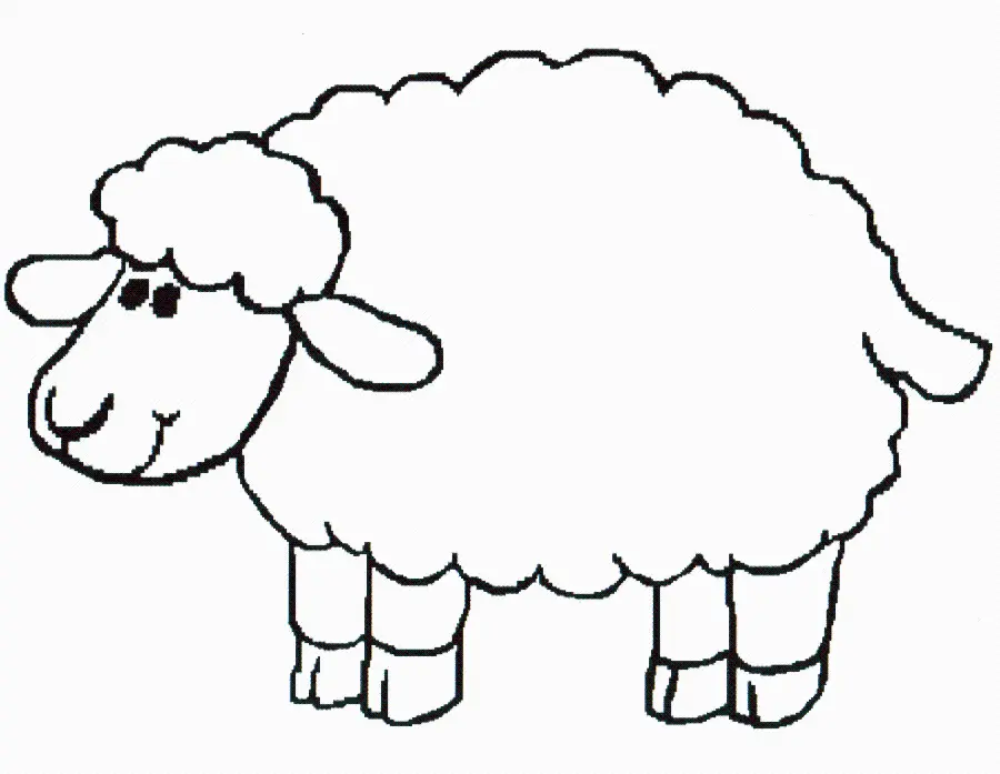 تصویر نقاشی گوسفند بدون رنگ برای رنگ آمیزی دانلود رایگان