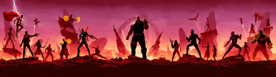 عکس زمینه Avengers از سری فیلم های مارول برای نمایشگر چندگانه