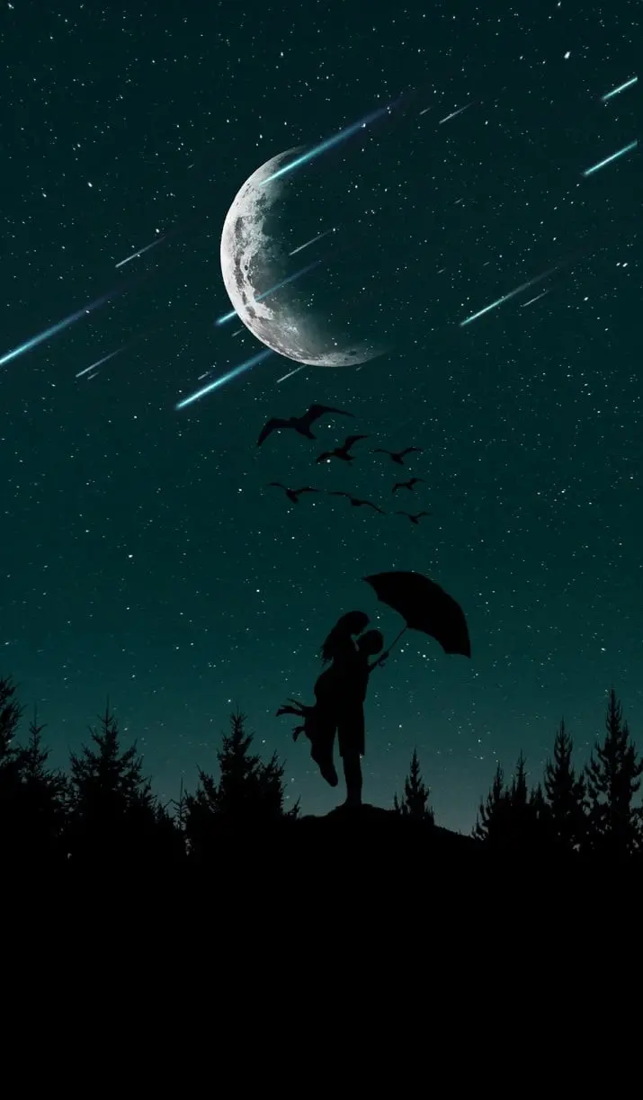 به روز ترین والپیپر عاشقانه و رمانتیک در زیر نور ماه