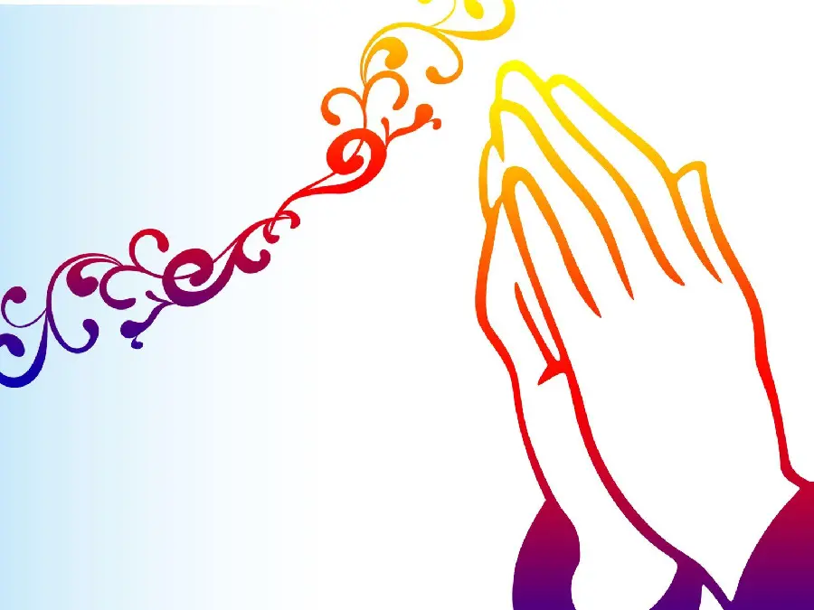دست های دعا کننده ساده و رنگی