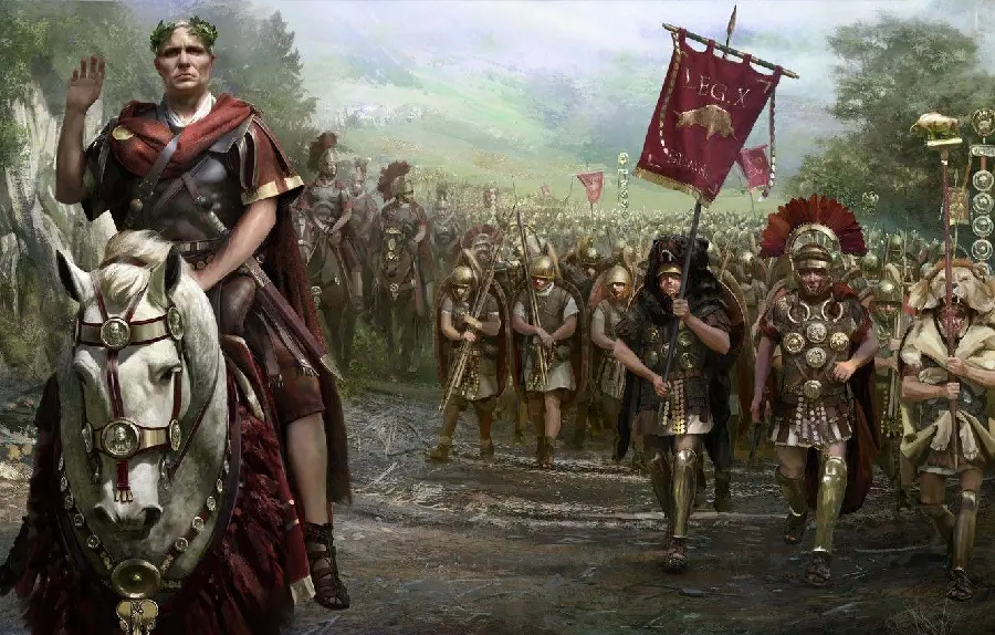 عکس فرمانده رومی ژولیوس سزار همراه ارتش قدرتمند برای والپیپر کامپیوتر و لپ تاپ