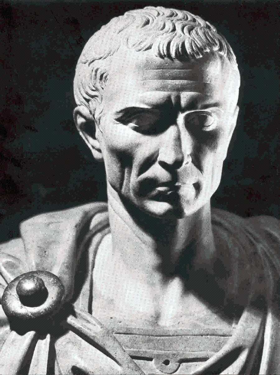 تصویر نزدیک از چهره ژولیوس سزار