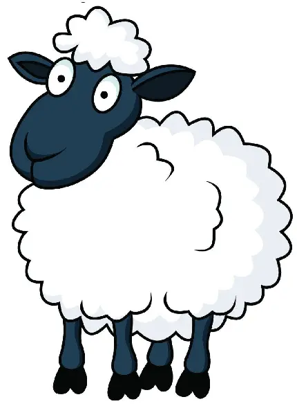 دانلود تصویر نقاشی گوسفند ساده و کارتونی بدون رنگ