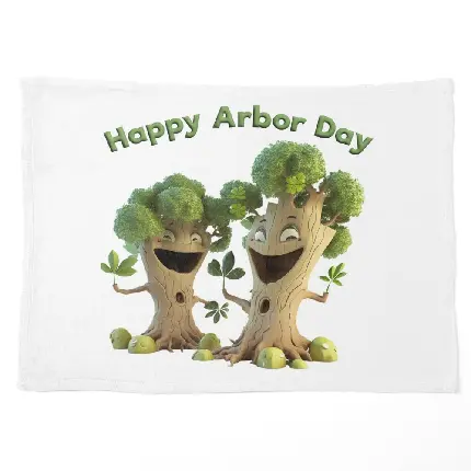 عکس درخت های کارتونی خوشحال مناسب با تبریک روز درختکاری