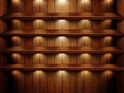 دسکتاپ طاقچه با نورهای مخفی برای آیکون‌های محیط ویندوز و چیدن آنها