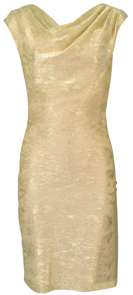عکس لباس مجلسی لاکچری طلایی رنگ