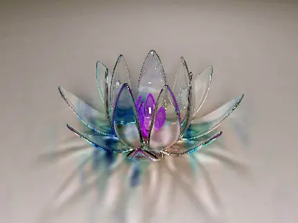 هنر شیشه کاری ساخت گل نیلوفر شیشه‌ای