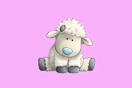 نقاشی ساده از گوسفند کوچولو برای چاپ