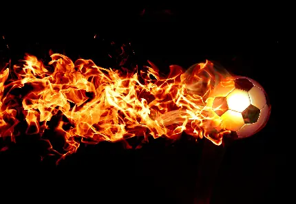 عکس توپ فوتبال با دود و آتش فانتزی