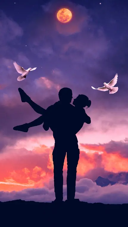عالی ترین والپیپر عاشقانه در شب ماه کامل مناسب تبلت و آیپد