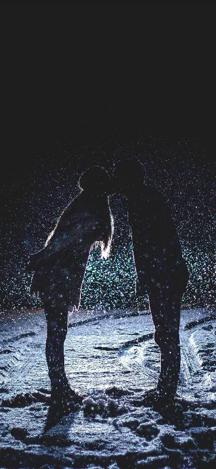 دانلود عکس زوج تاریک زیر باران