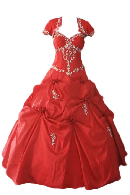 لباس مجلسی قرمز رنگ کلاسیک پی‌ان‌جی و دور بریده شده