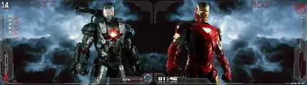 بکگراند نمایشگر دوگانه از مرد آهنی در Avengers