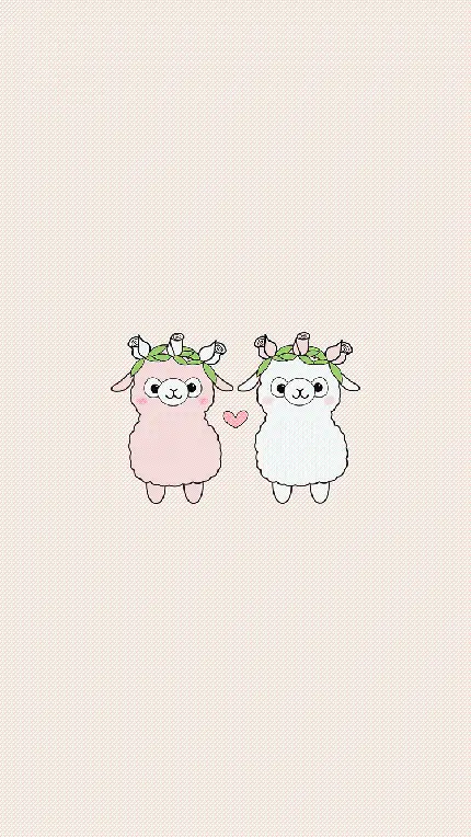 نقاشی گوسفندهای زوج برای والپیپر گوشی آیفون و سامسونگ