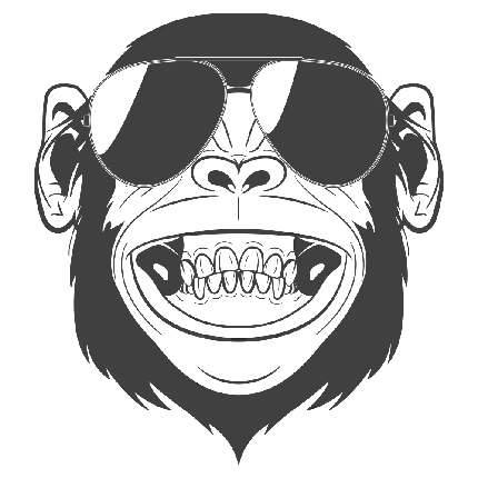 شامپانزه PNG لوگوی مشکی دانلود رایگان