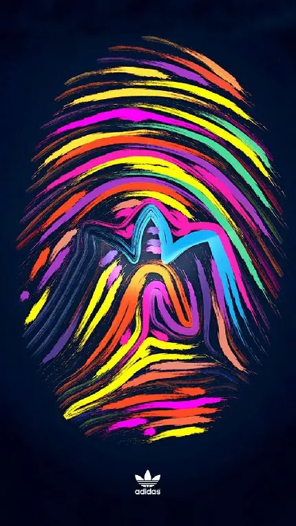بک گراند زیبا از اثر انگشت مینیمال همراه لوگوی آدیداس