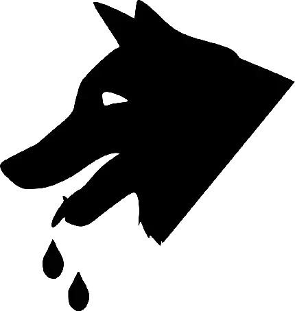 تصویر مخوف نقاشی سر گرگ سیاه PNG
