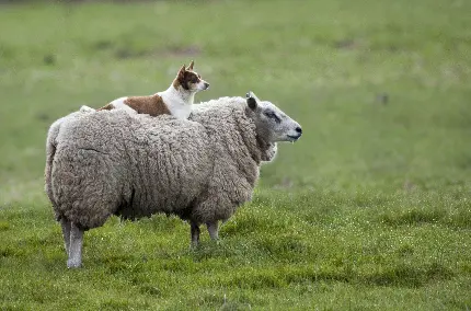 عکس خنده‌دار گوسفند و سگ نگهبان کنار هم برای پروفایل