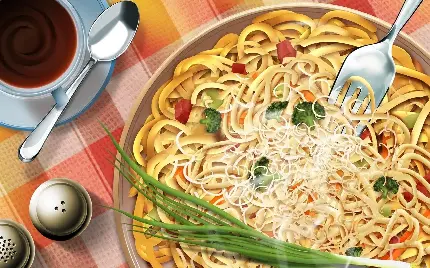 تصویر پاستا یک غذای ایتالیایی