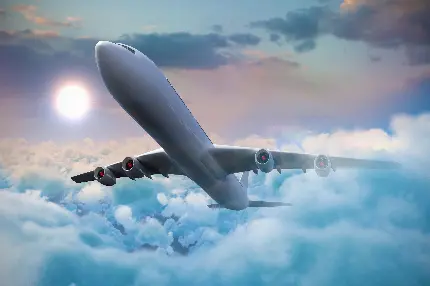 هواپیمای بزرگ در حال پرواز والپیپر هوا فضا
