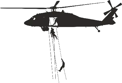 طرح هلیکوپتر و نیروهای ویژه در حال فرود آمدن سیاه سفید