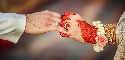 نمونه عکس ژست دست عروس و داماد