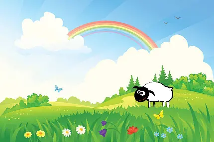 تصویر زمینه کامپیوتر و لپ تاپ از نقاشی گوسفند ساده برای کودکان