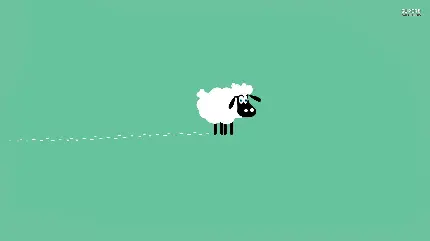 والپیپر نقاشی گوسفند در بک گراند سبز