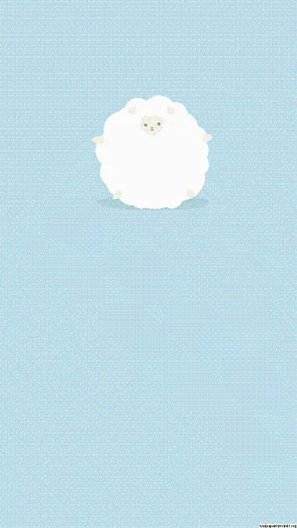 والپیپر آبی ساده برای گوشی به همراه تصویر نقاشی گوسفند سفید
