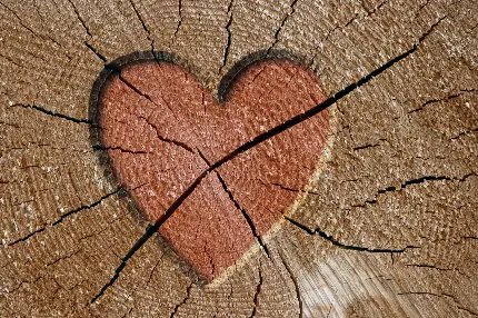 تکسچر قلب بر روی سطح چوبی زیبا