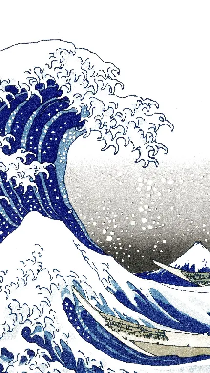 والپیپر نقاشی موج بزرگ کاناگاوا معروف ترین اثر هوکوسای