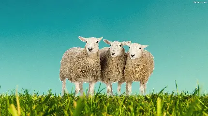 عکس پروفایل سه دوست گوسفند سفید کیوت